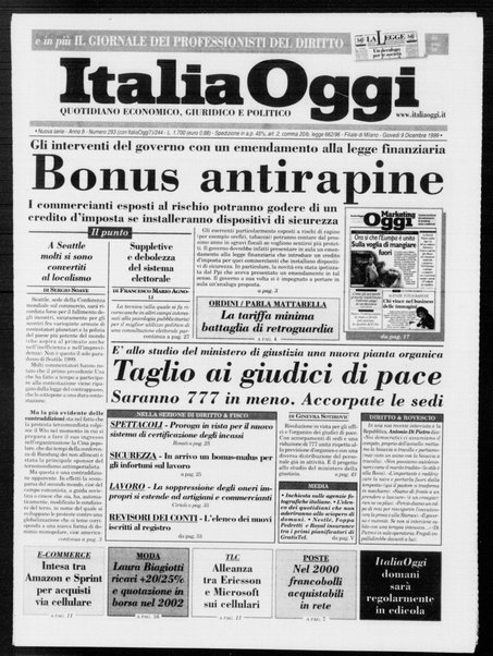 Italia oggi : quotidiano di economia finanza e politica